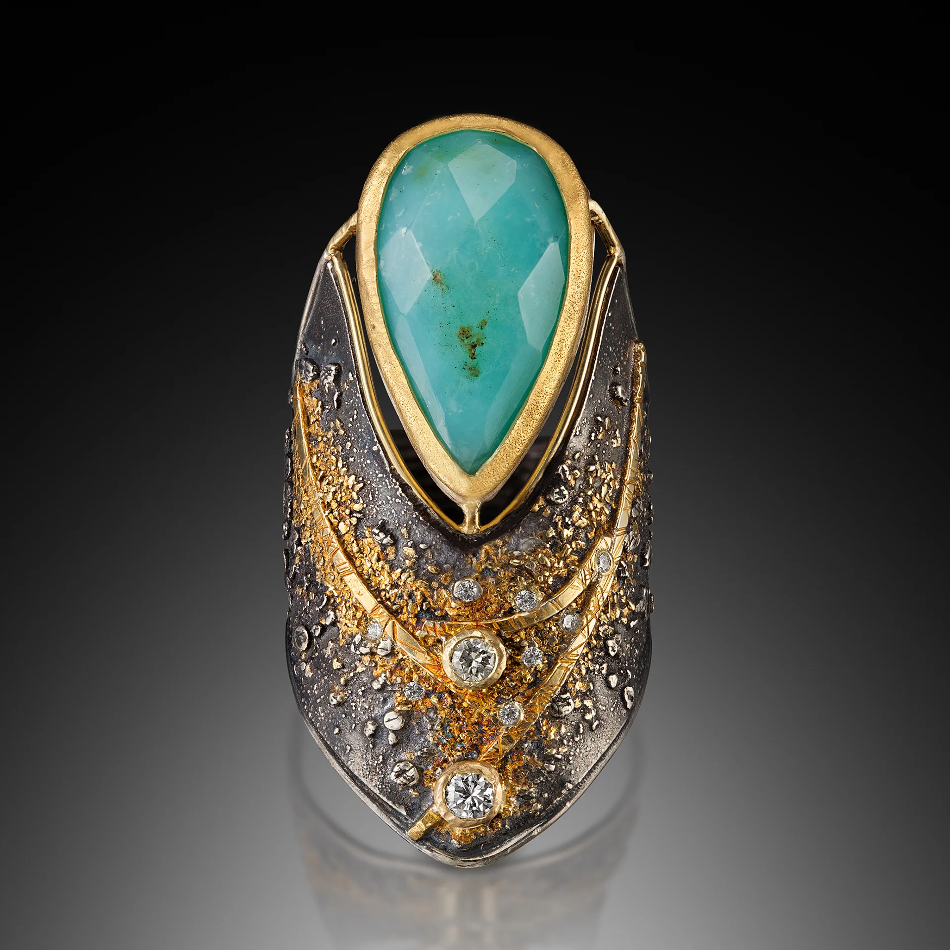 Faceted Peruvian Opal Ring