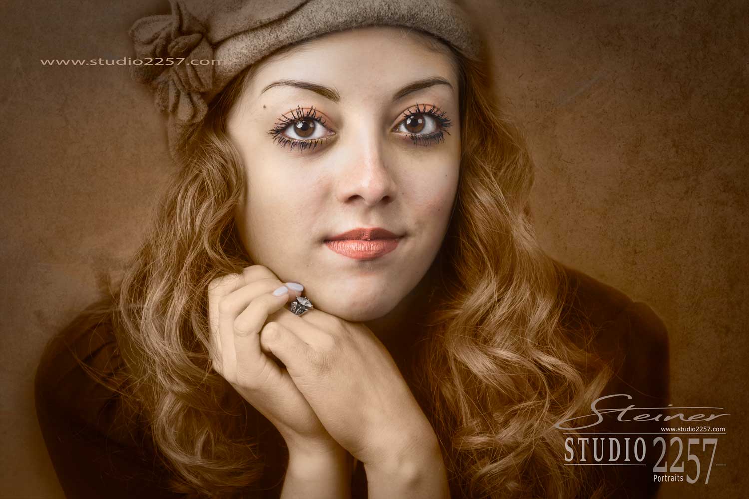 closeup of senior girl studio portrait
