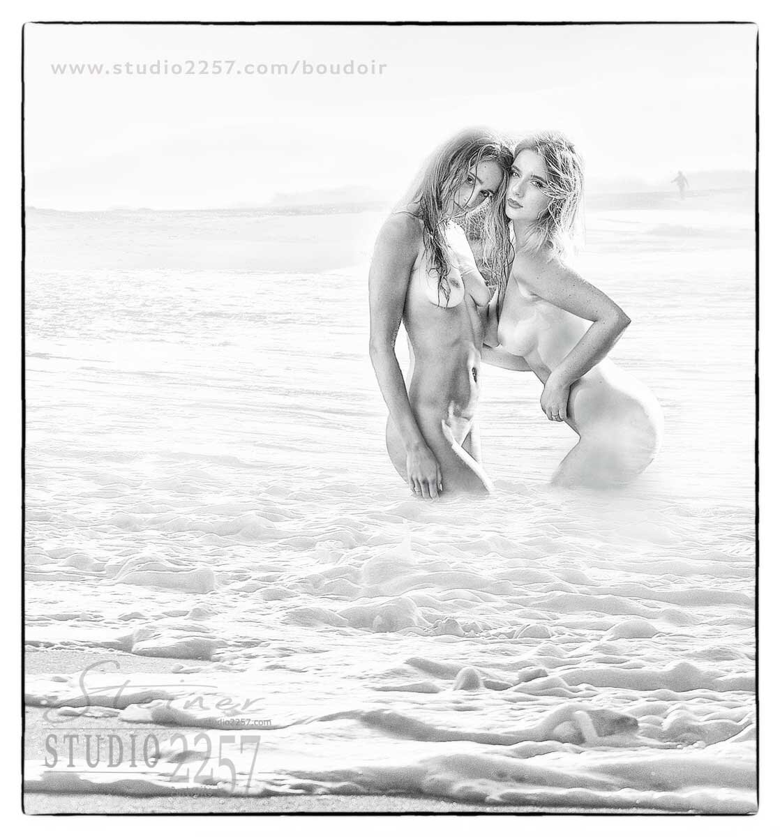 Same-Sex Couple Nude in ocean
