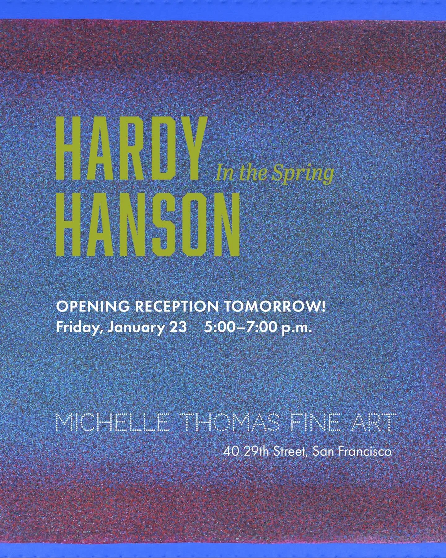 Hardy Hanson: In the Spring opens tomorrow at 5pm @michellethomasfineart! We are so excited for you to see this show featuring sculpture and paintings from 1970-2010. More info at the link in our bio!

#sfartopening #HardyHanson #MichelleThomasFineAr