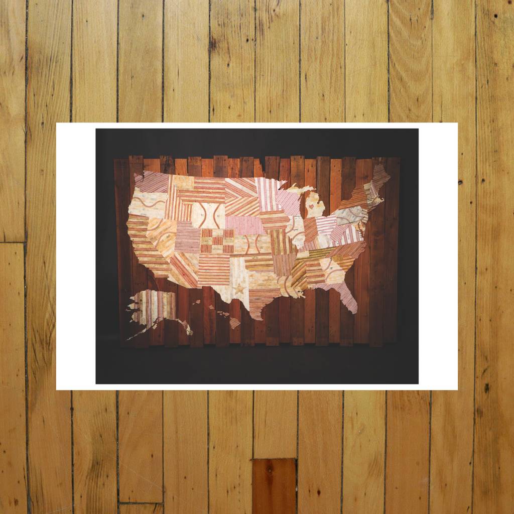 AMERICA AT THE SEAM PRINT OF MAP