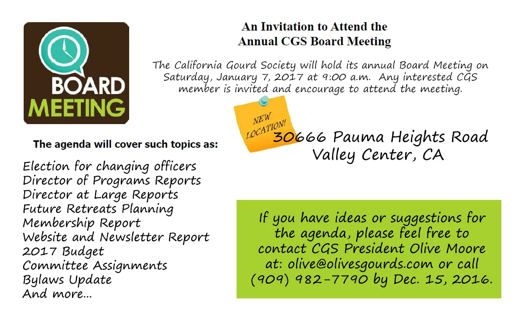 CGS Annual Board Meeting