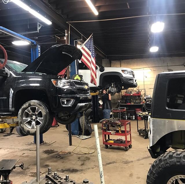 It was a Colorado kinda day yesterday.  Regearing a ZR2 Bison Edition and installing a 2&rdquo; leveling kit on the other one.  #cgysoffroad