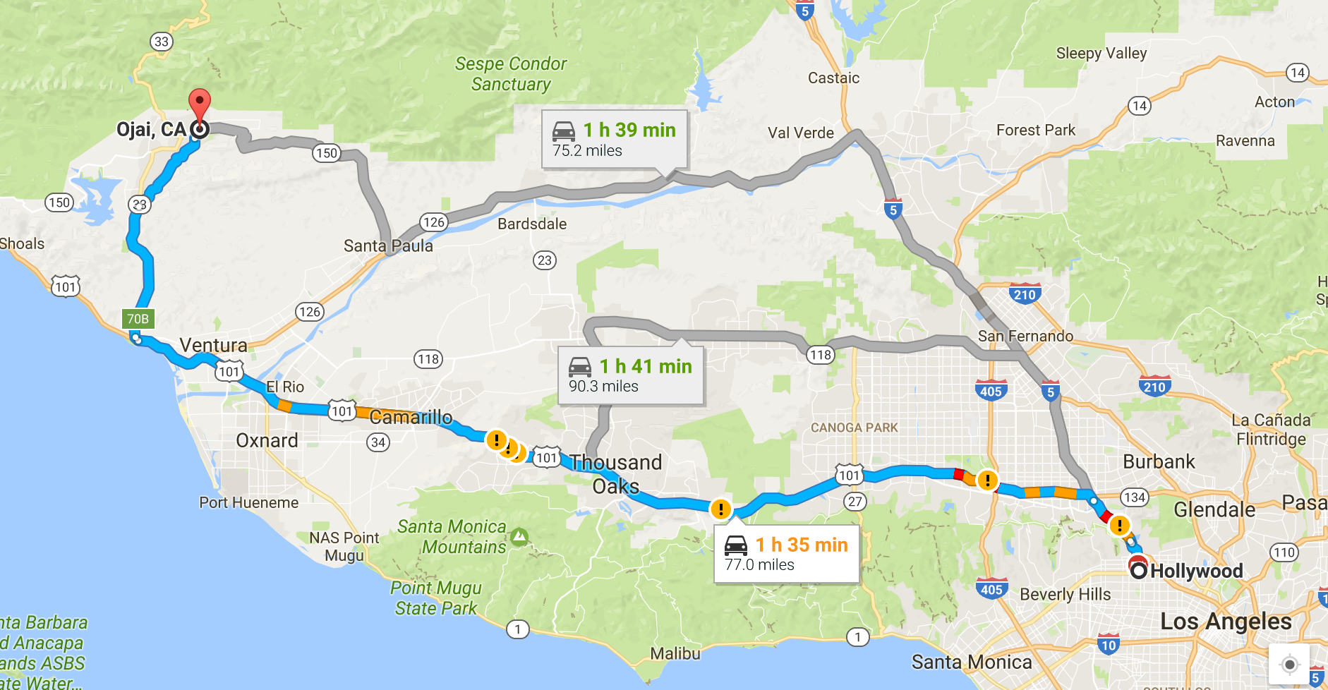 Our 1.5 hr drive from Hollywood to Ojai