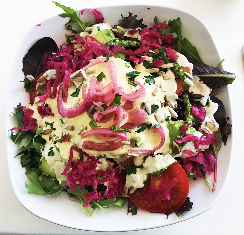 Salad bowl with bison added