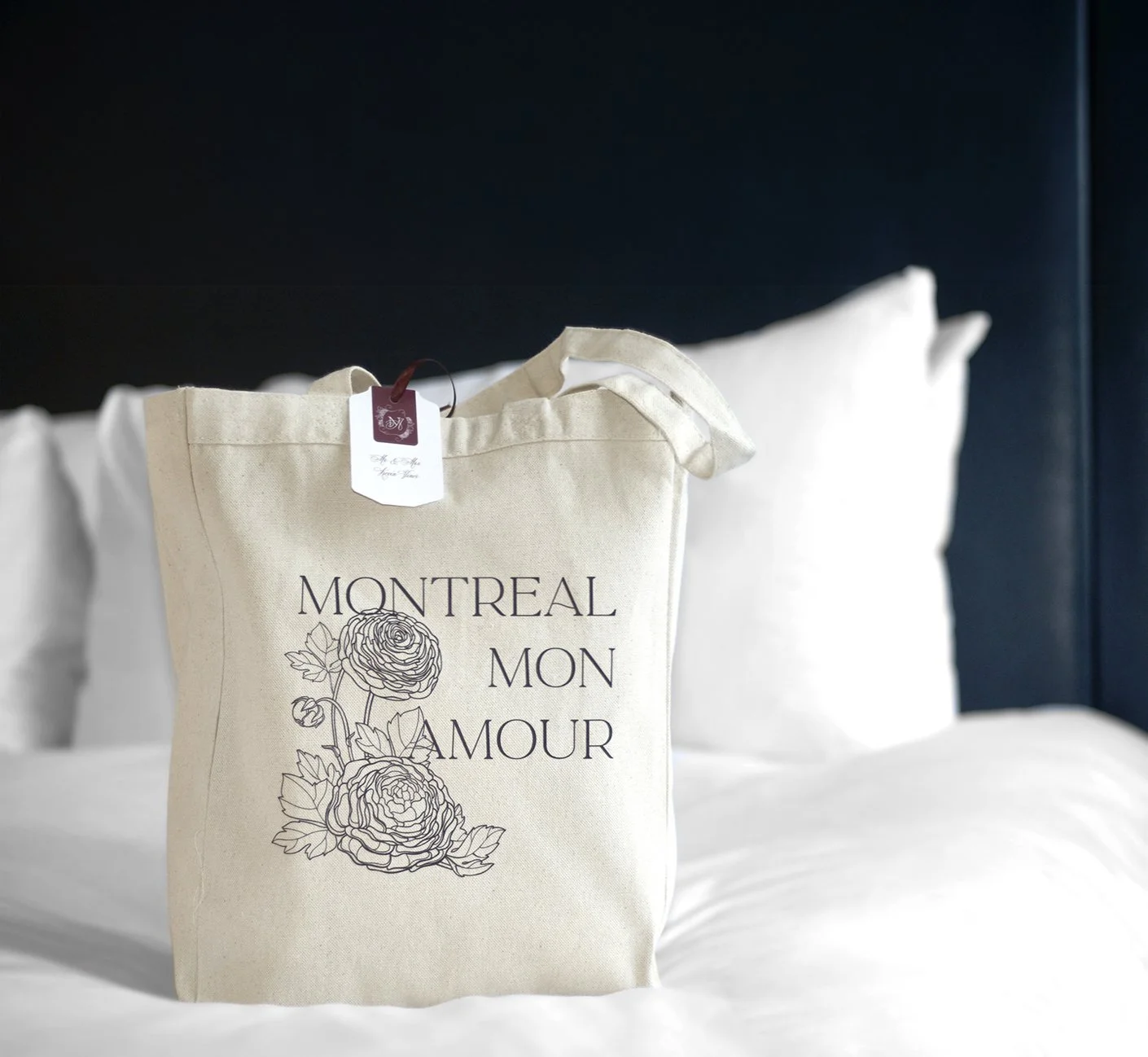 Custom tote bag in natural cottton