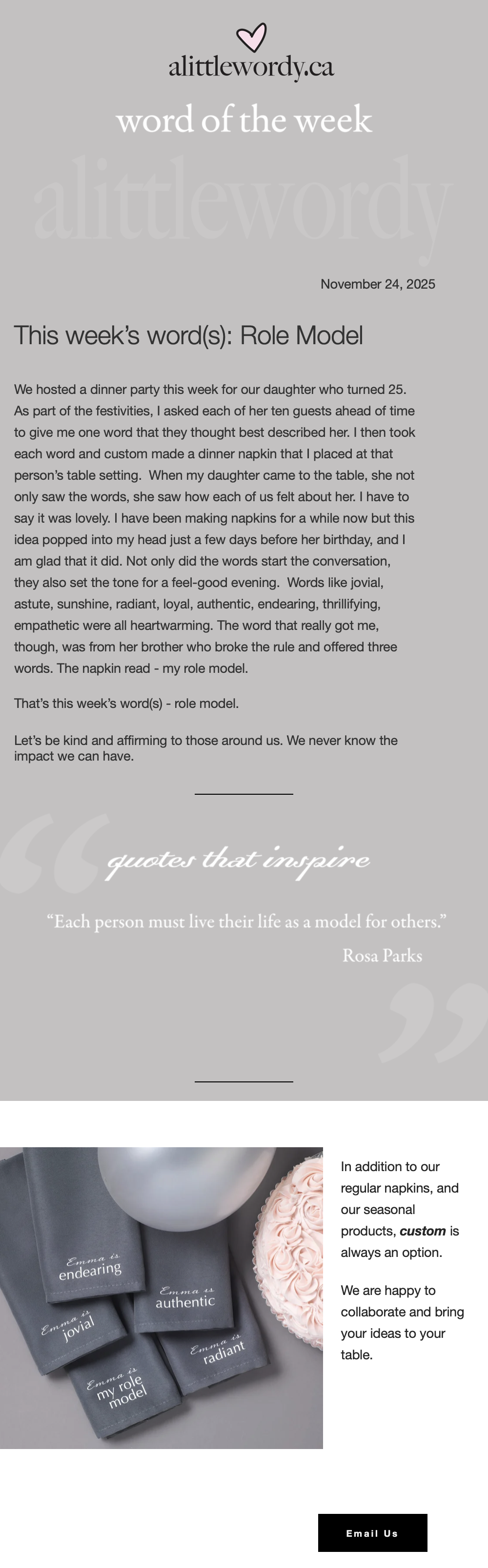 customized table napkins, ask us for more information