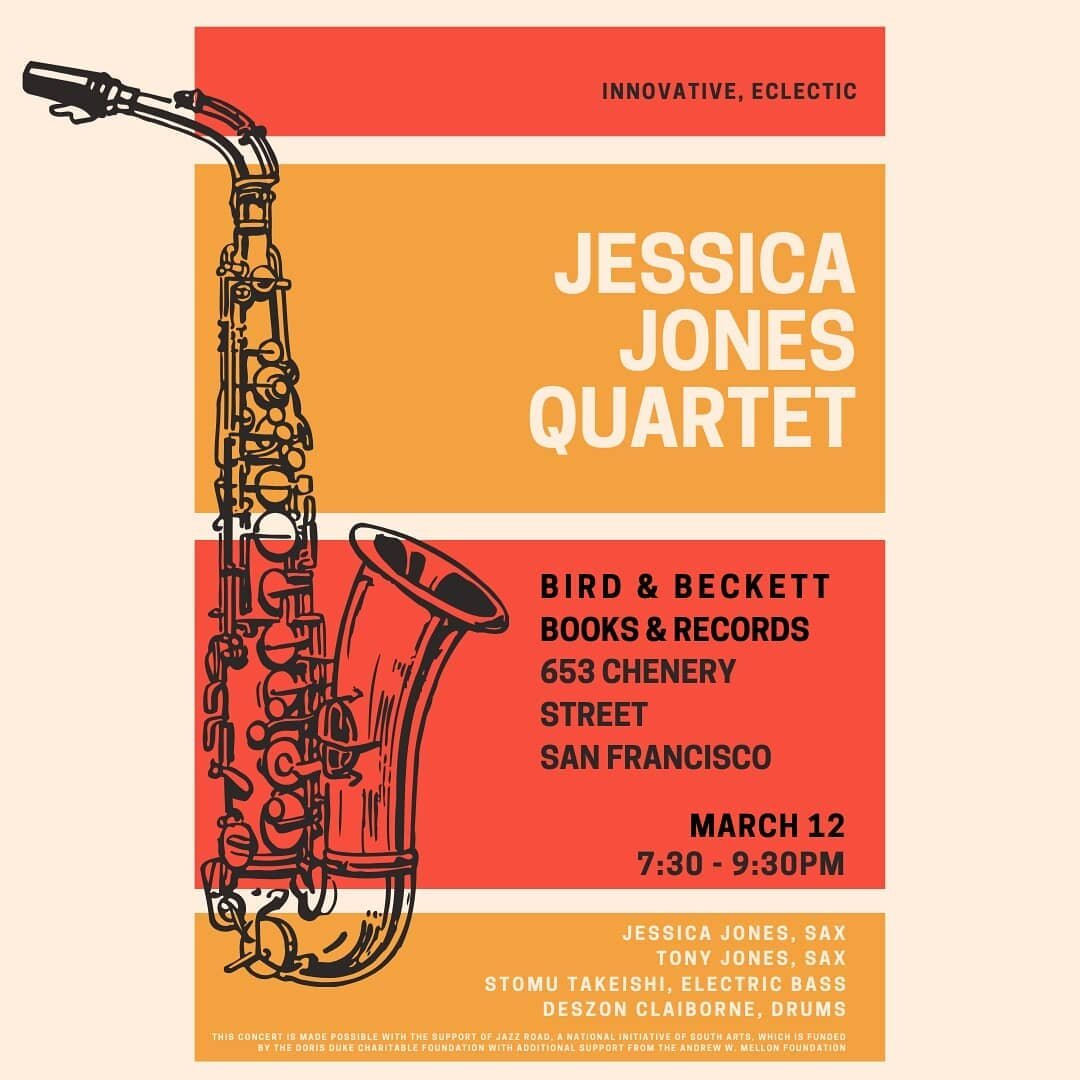 Jessica Jones Quartet #Thursday March 12 at @bird.beckett #sanfrancisco https://birdbeckett.com/thursday-march-12th-730pmjessica-jones-quartet/