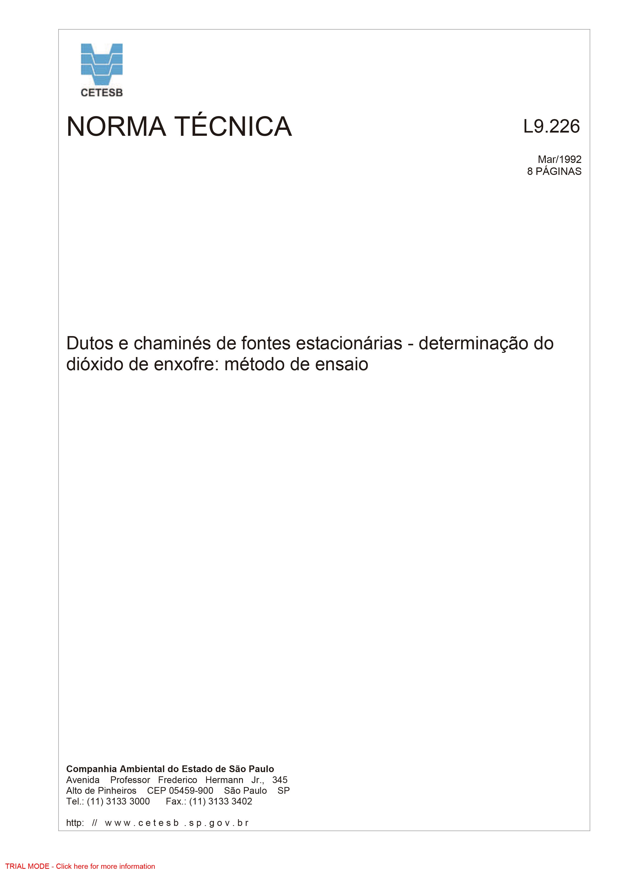 NORMA TÉCNICA CETESB L9.228
