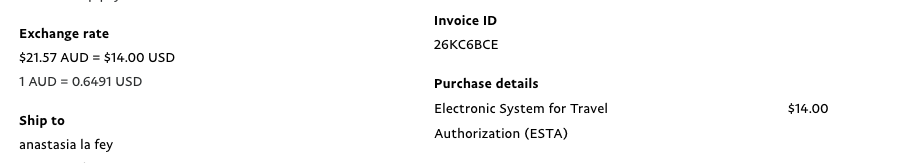 APPLICATION FOR USA VISA WAIVER (APPROVED)