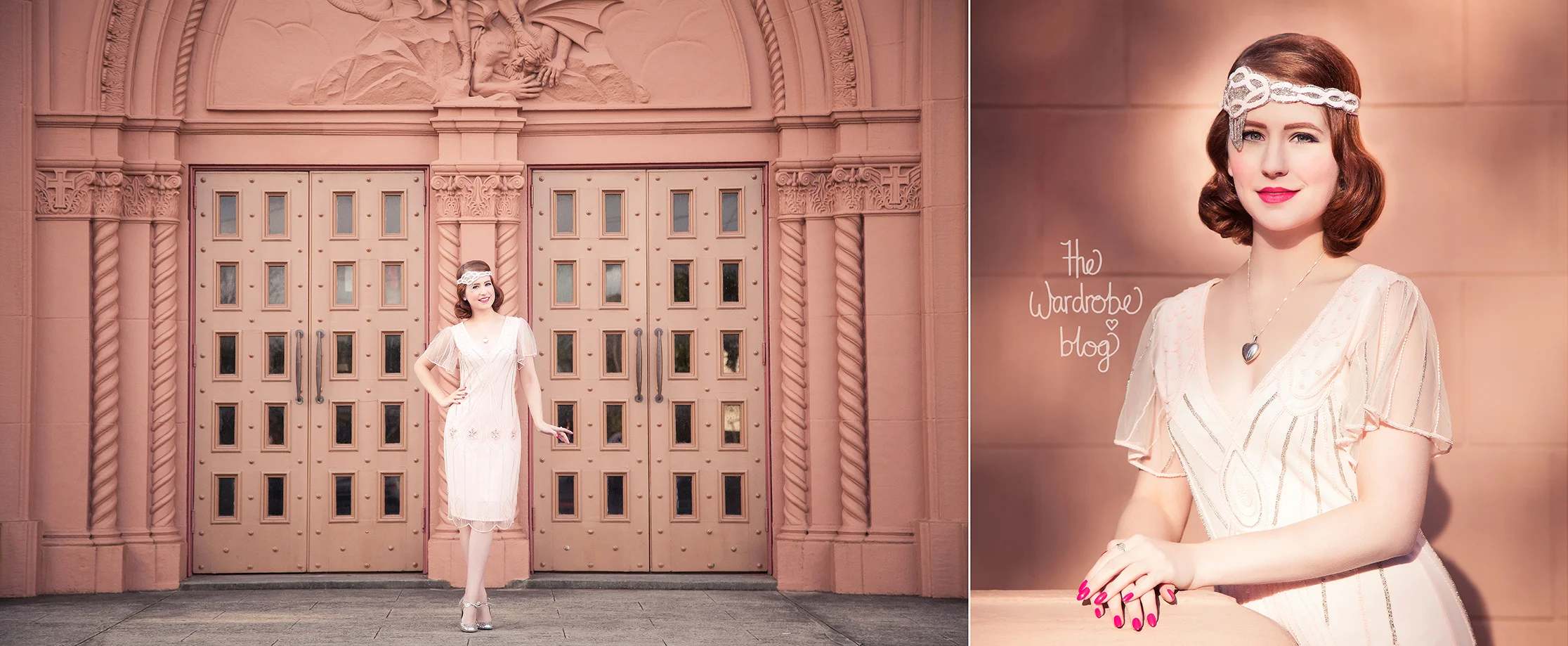 Miss Hero Holliday wears the Gatsbylady London Art Deco Dress and matching hair piece.  Read more on her blog post here.