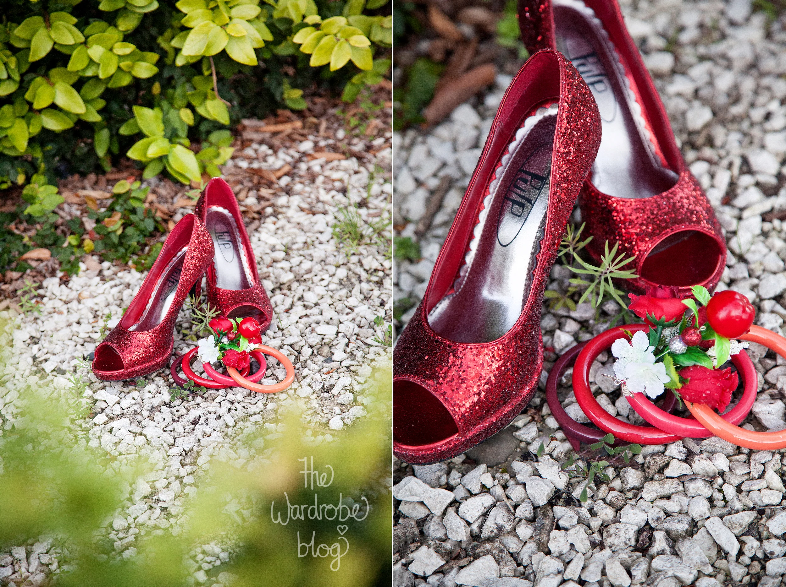 Bangles + Earrings from Lovisa, Shoes from Hannahs (thrifted) and Red Mistletoe Hairflower available on my Etsy store 'Shop the Wardrobe' here. 
