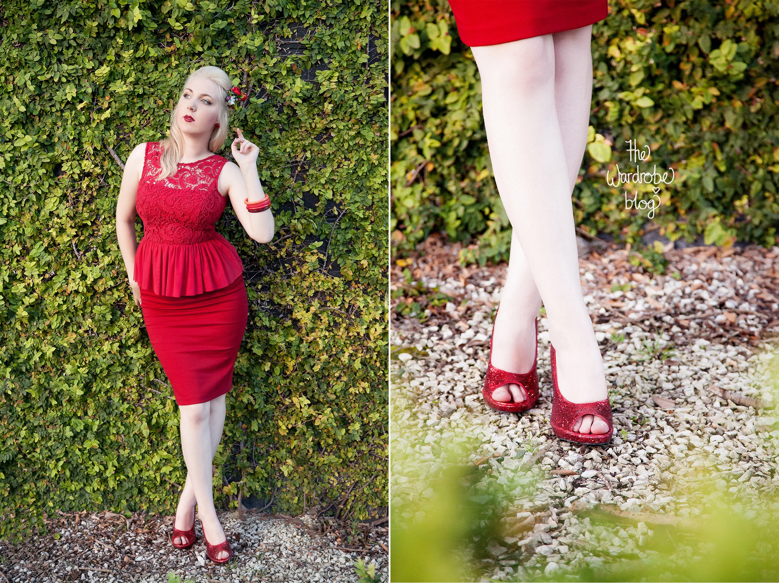 Top from Glassons, Skirt from Sussan, Bangles + Earrings from Lovisa, Shoes from Hannahs (thrifted) and Red Mistletoe Hairflower available on my Etsy store 'Shop the Wardrobe' here. 