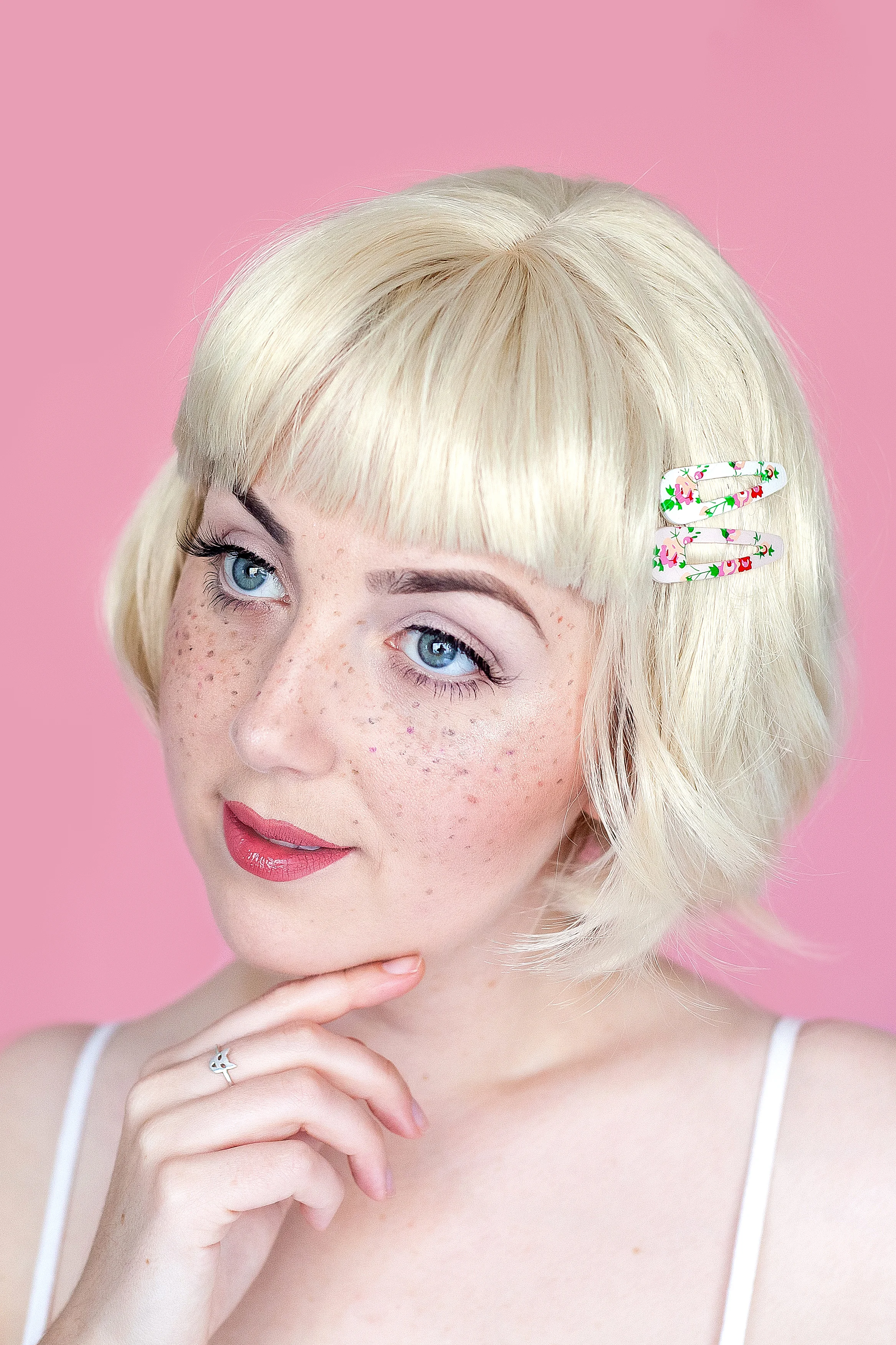Eyes: Modelrock lashes Lips: Rimmel London ‘Stay Matte’ Lipcolour in Pink Blink.