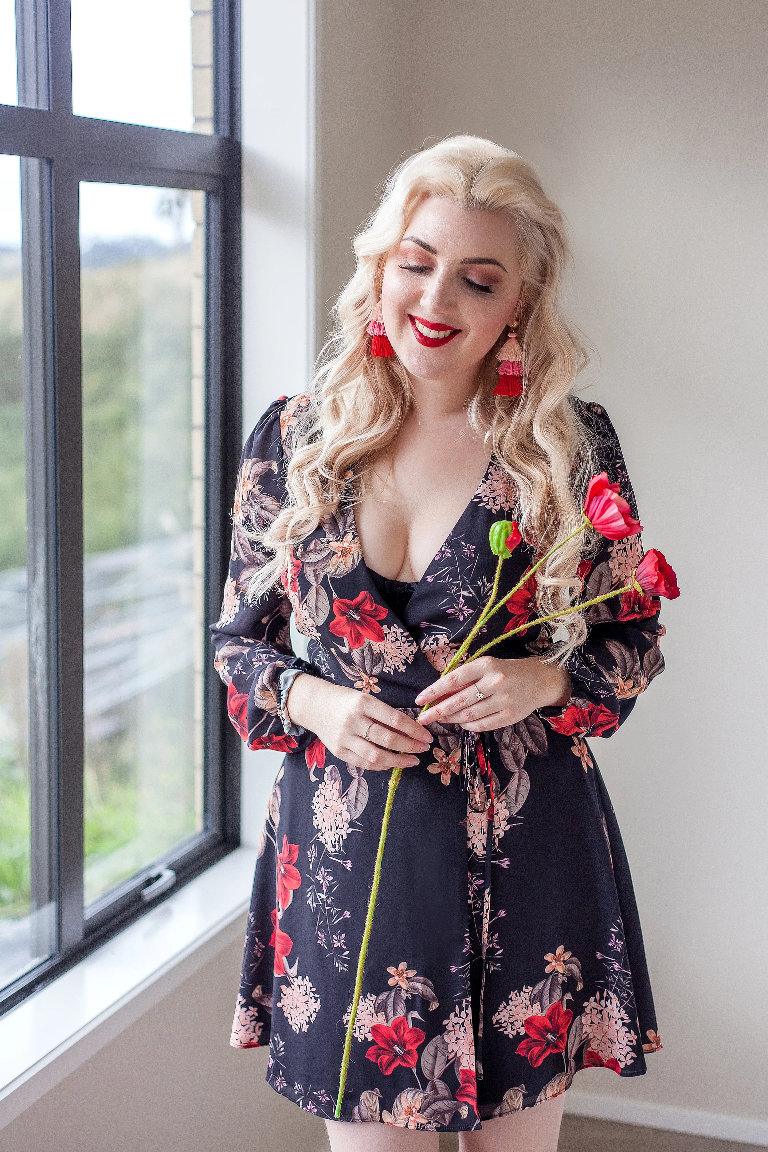 Portmans-Floral-Red-Dress