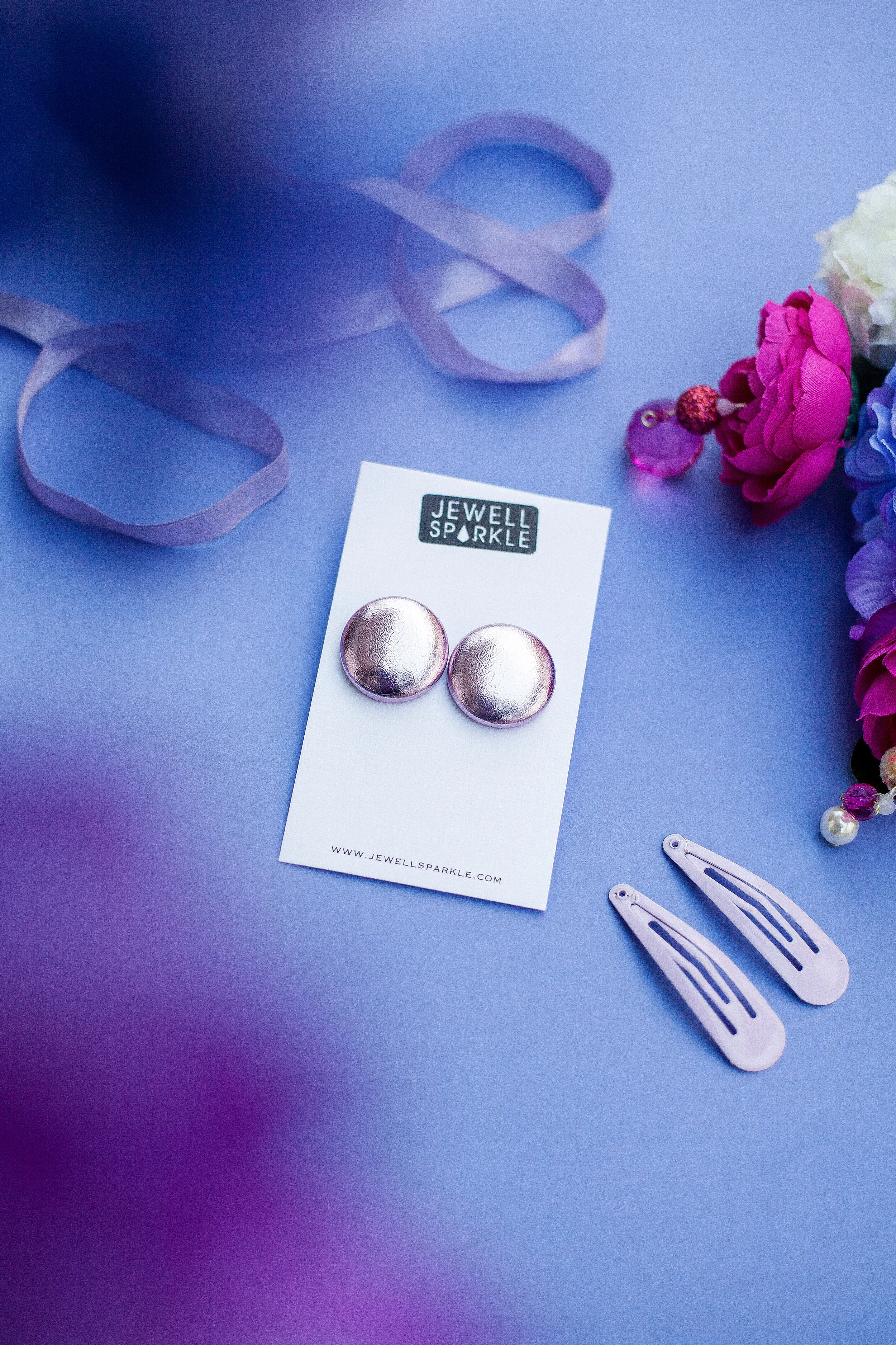 Jewell-Sparkle-Metallic-Pink-Earrings