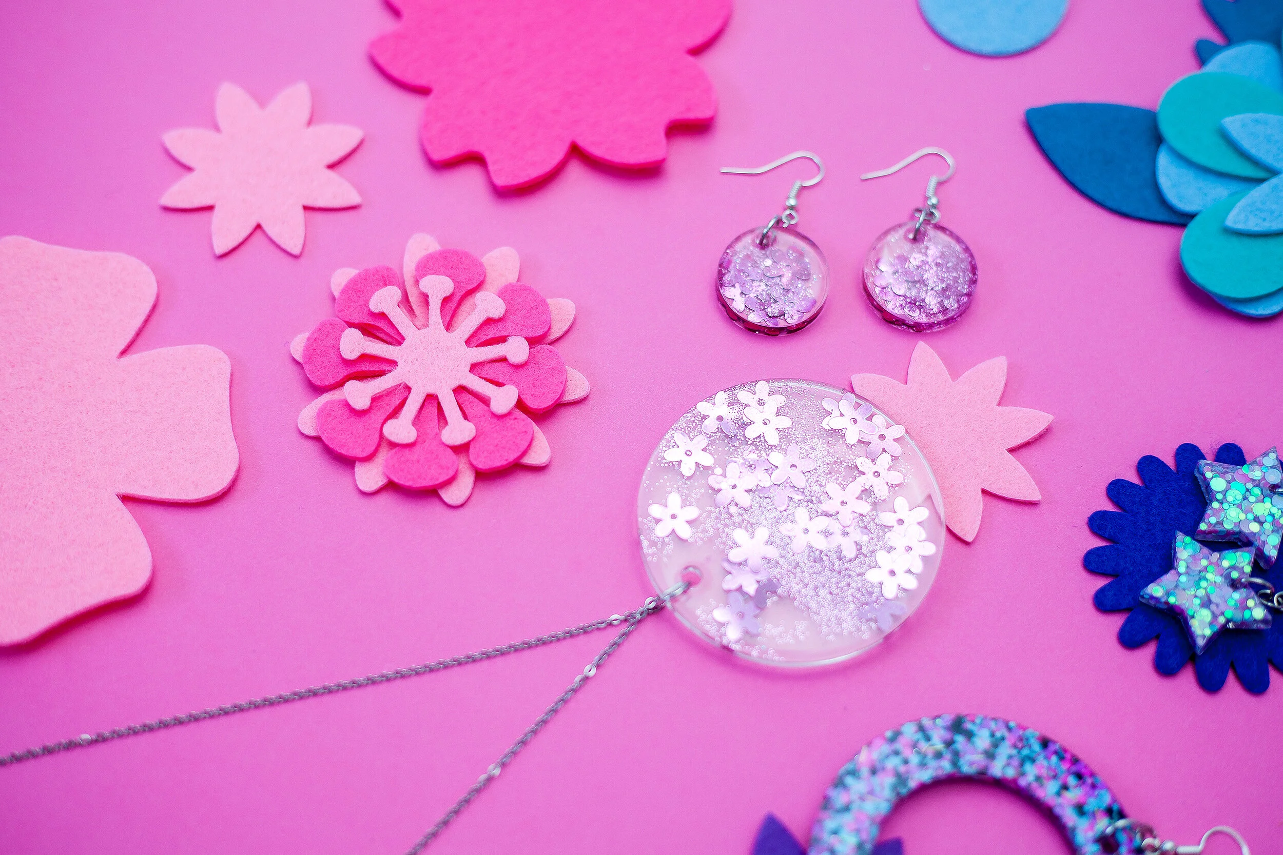 Flatlay-Jewellery-Designer-New-Zealand-Mrs-P-Jewellery-Glitter-Resin