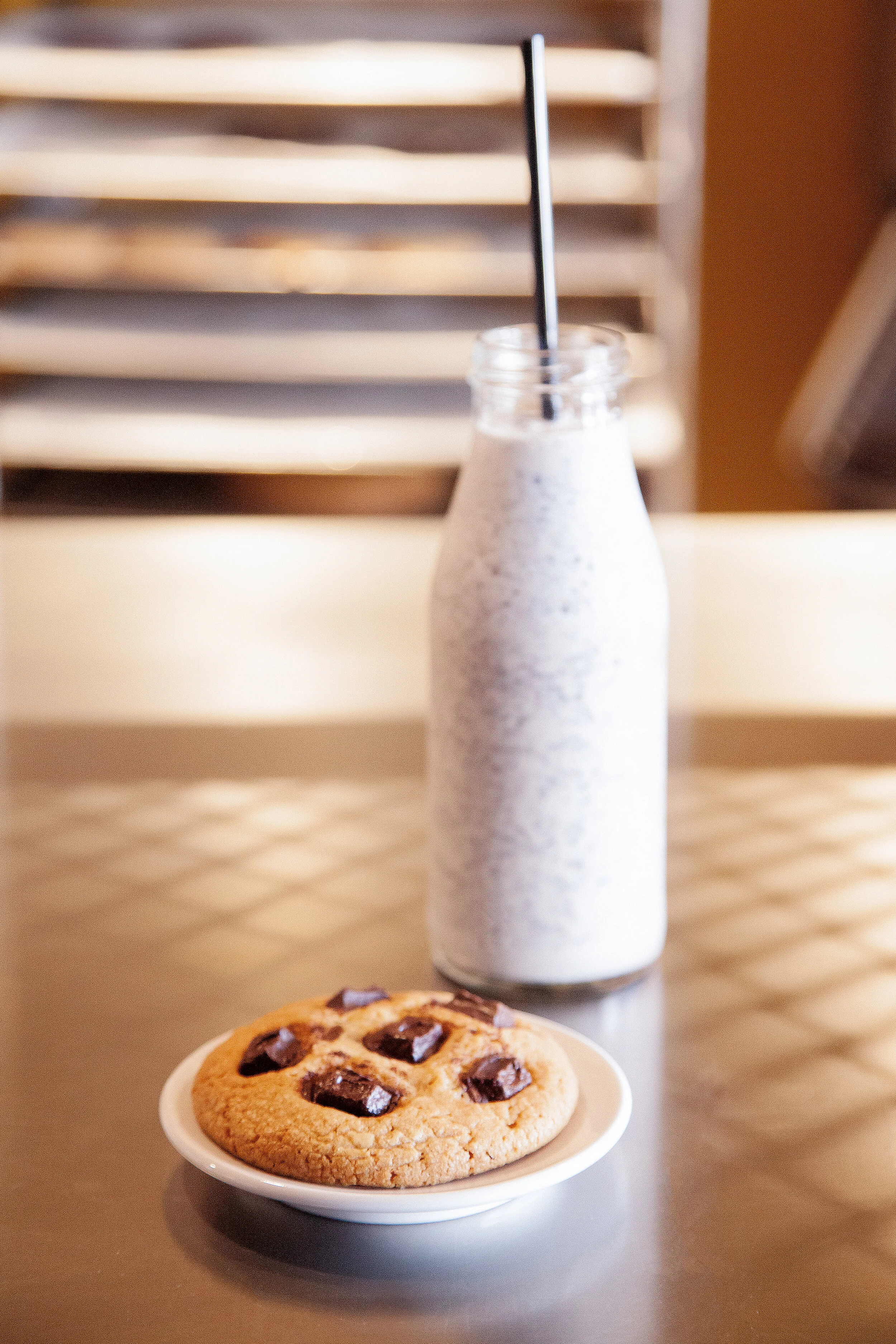 The 'Choc Chunk' Cookie, and 'Cookies and Cream' Milkshake at Moustache.
