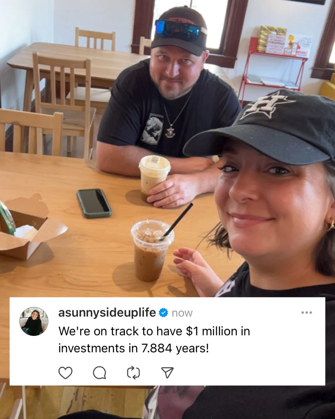 If we keep investing at the same rate, we should have a $1 million portfolio by the time we're 44 &amp; 47.⁠
⁠
📈Here's the breakdown:⁠
Current portfolio balance $430,594⁠
Average monthly contribution $1,468⁠
Average return rate 8%⁠
⁠
⁠
🧐Here are th