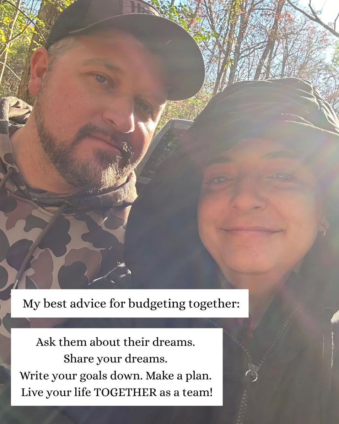 Shared dreaming 🤝🏻 happy marriage⁠
⁠
When you share your dreams + work together to achieve them....that&rsquo;s when the magic happens in your life. 🪄⁠
⁠
We weren't always on the same page with our money. We spent the first 5 years of our marriage