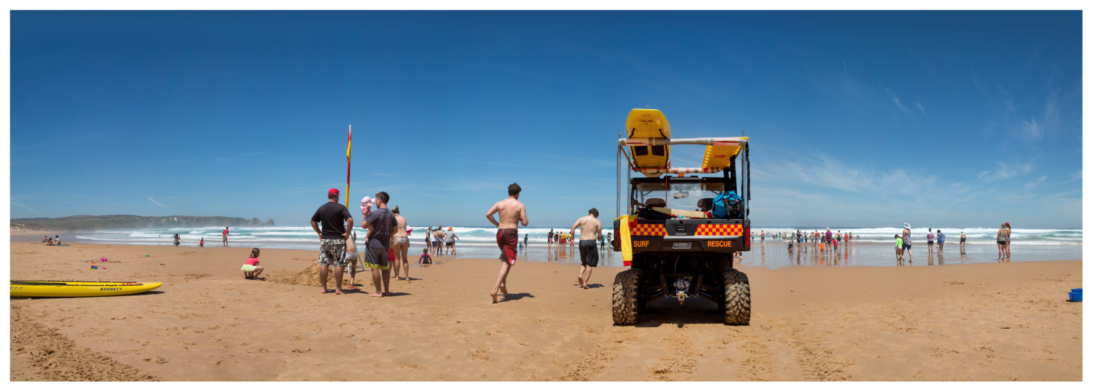 Surf Rescue with runners - Woolamai Beach, Phillip Island, Victoria