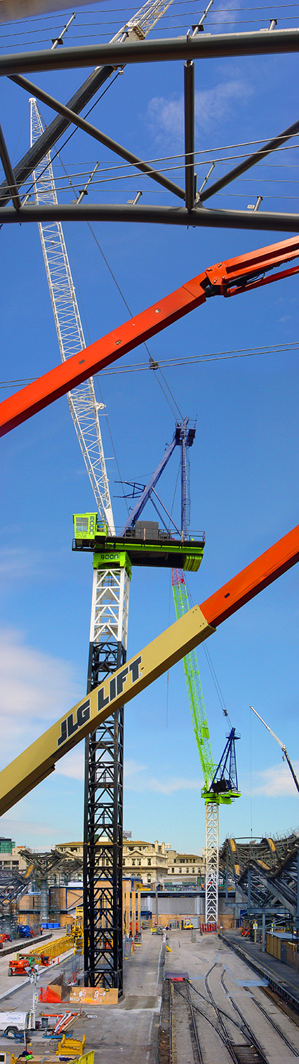 Construction of the Southern Cross Railway Station