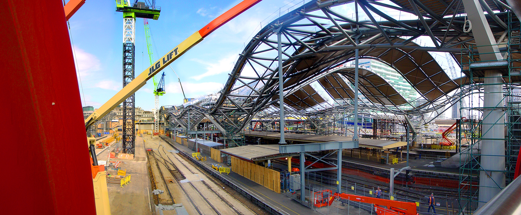 Construction of the Southern Cross Railway Station