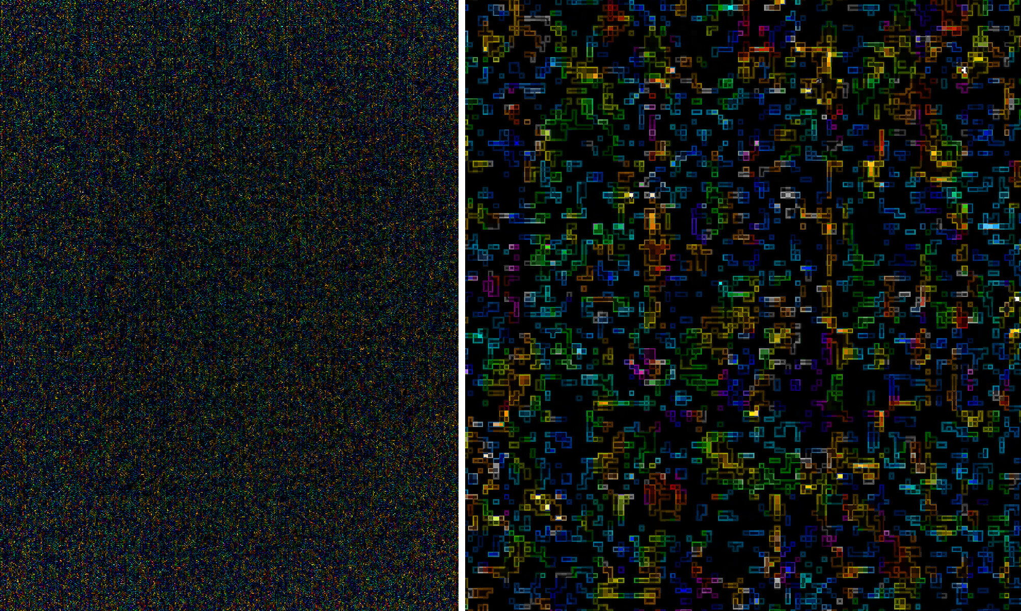 Pixelated Noise: Full image (left) and detail (right)