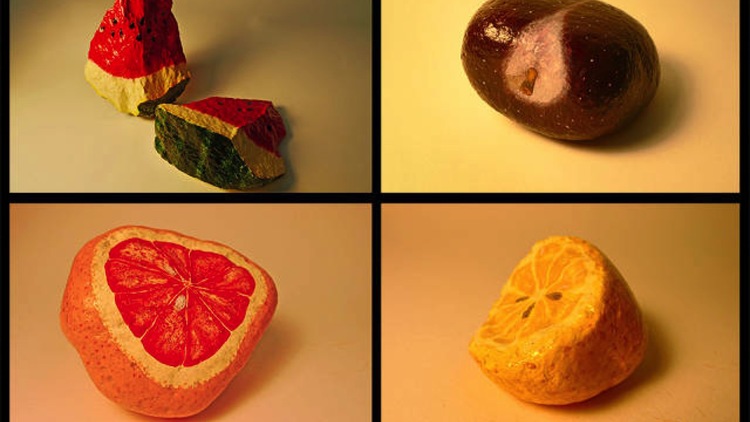 Ad exec Jeff Goodby paints rocks for fun .