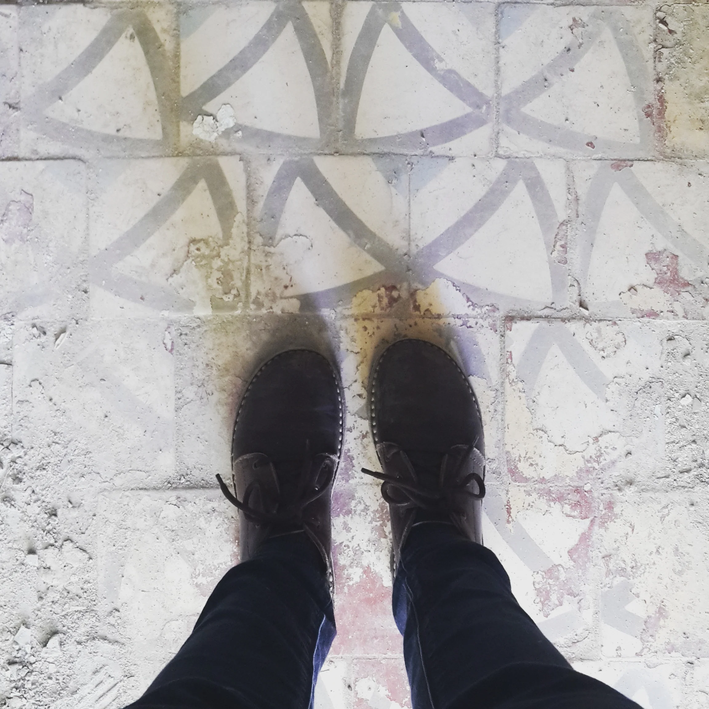 Gorgeous patterned tiles outside the old prison.