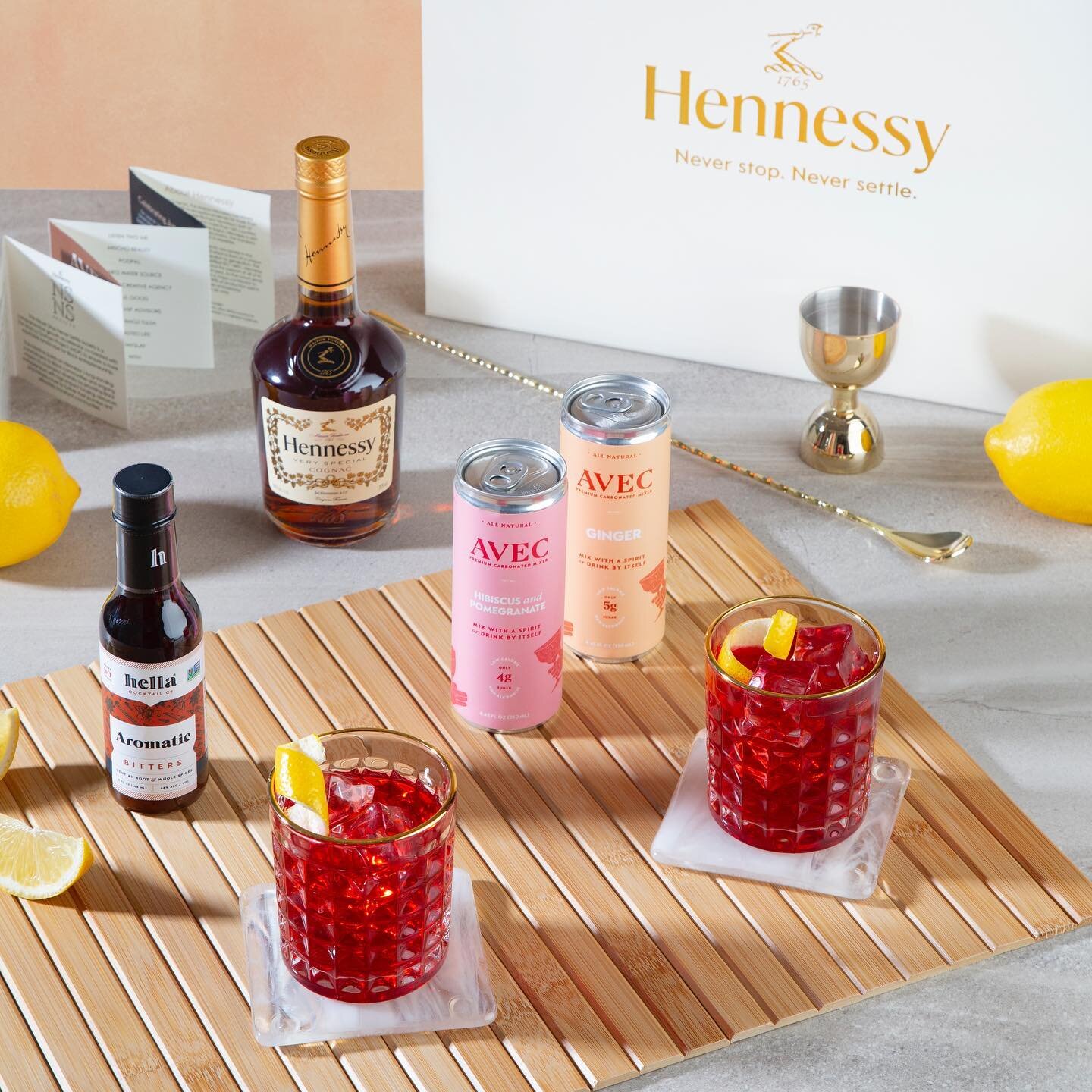 White Ice Glass coasters in Hennessy&rsquo;s Juneteenth cocktail kit featuring  five black owned businesses.
🤜🏽🤎🤛🏿