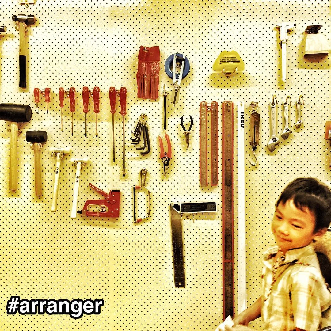 #StrengthsFinder #Arranger with tools on a peg board in a #Singapore office.
Visited a friend’s design office with my family and saw this neatly arranged tool “showcase”. Yes, showcase because they are a design and branding company. The kind of tools they might use starts with photo and ends with shop.
Seeing it reminds me of the StrengthsFinder talent Arranger. Where by implementing an optimum order, there can be an increase in effectiveness and efficiency.
Expressed by the StrengthsFinder definition of Arranger: They like to determine how all of the pieces and resources can be arranged for maximum productivity.
If I do have a household project that requires tools, I’ll choose this anytime over a dump-it-all-inside-toolbox.
PS: the only thing that is out of arrangement in this shot, is my son….
#StrengthsQuest #StrengthsSchool #StrengthsFinderSG #Asia #HumanResource #Gallup #SelfImprovement #SelfDevelopment #TrainingAndDevelopment #ProfessionalDevelopment #StrengthsFinderCoach
Jason Ho StrengthsFinder Coach • Strengths School™ Singapore