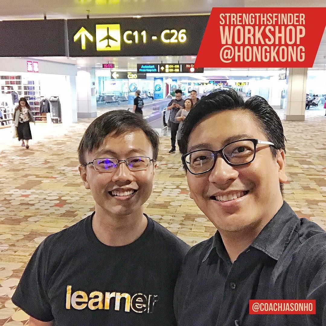 At Singapore Changi Airport flying to HongKong for a StrengthsFinder Workshop