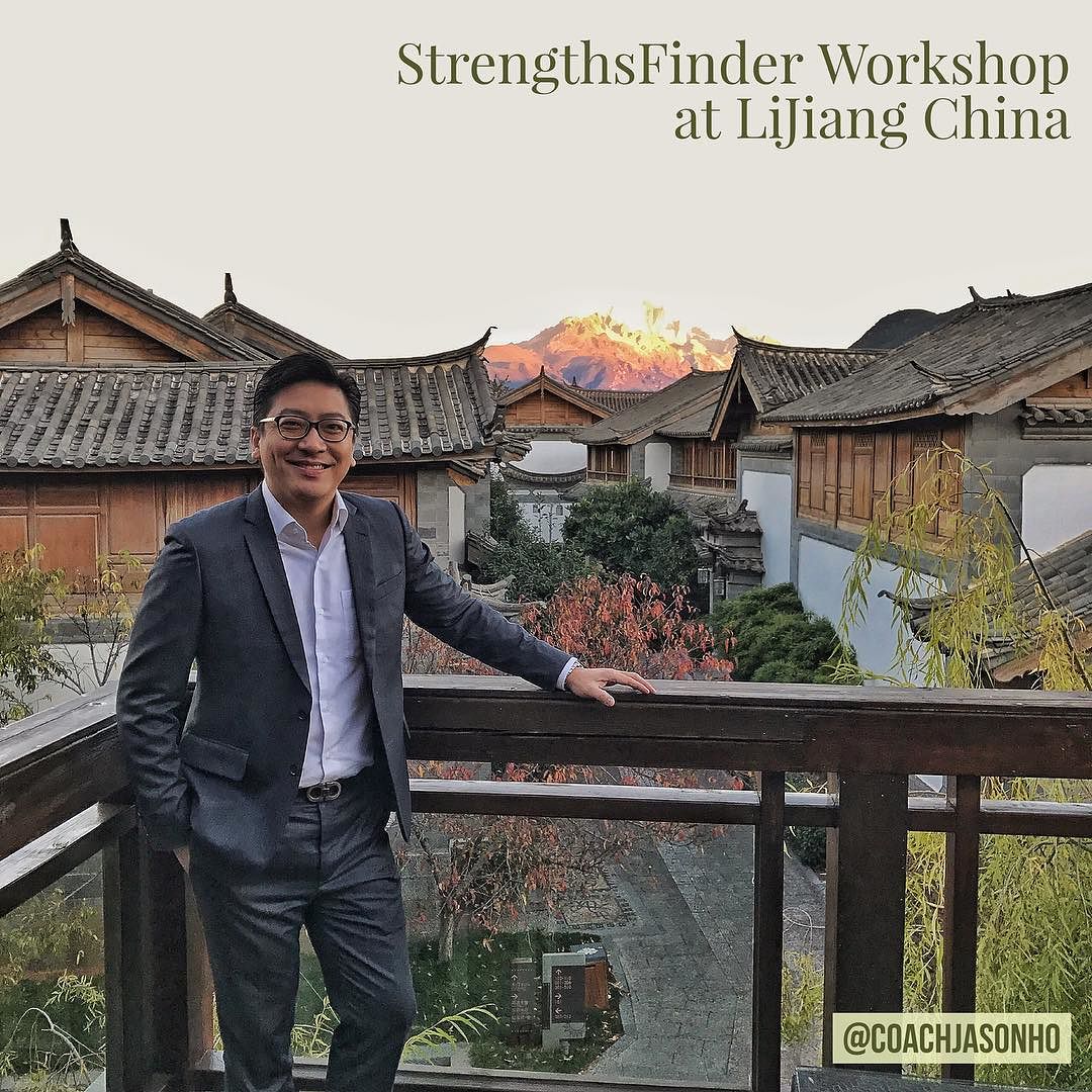 From hot Singapore to chilly China LiJiang doing a StrengthsFinder Workshop with an amazing view