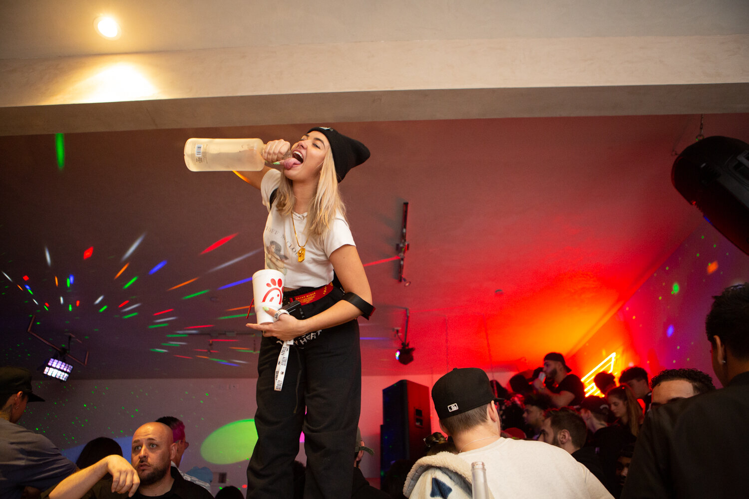 Los Angeles Party Photographer Standing on Bar