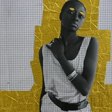 2014 - "Or Série", Collage, 20 x 20 cm, Paper collage on film