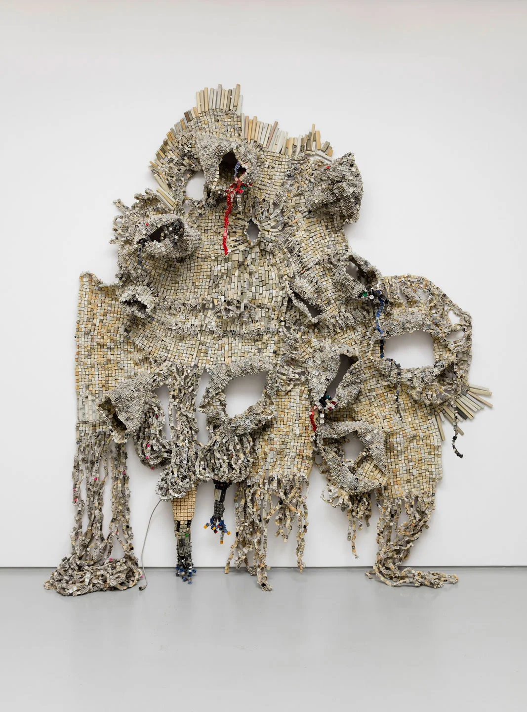 Moffat Takadiwa, The Falling of Rhodes/ia , 2017, Computer keys, 250 x 230 x 45 cm