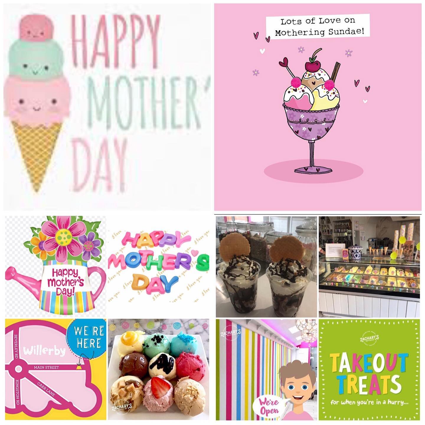 Happy Mother&rsquo;s Day to all our lovely Mummy&rsquo;s.Open today 12-4pm #gelato#homemade#willerby.🍦🍪☕️🍨🍧🍦x