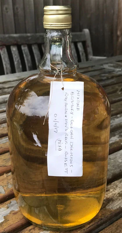 Delicious home made cider from plot apples.