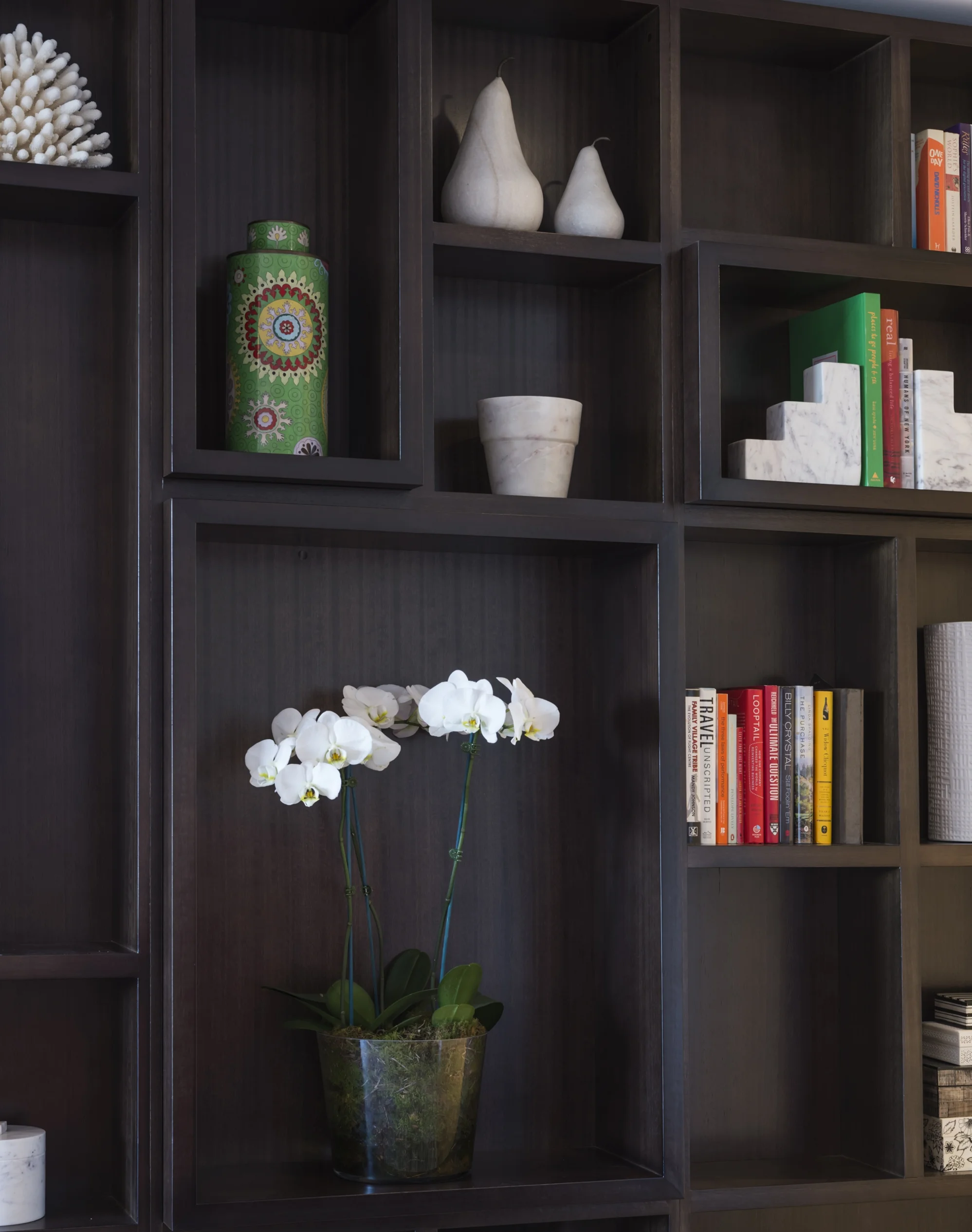 Marble adornments in joinery by Soho Interiors in Teneriffe Apartment