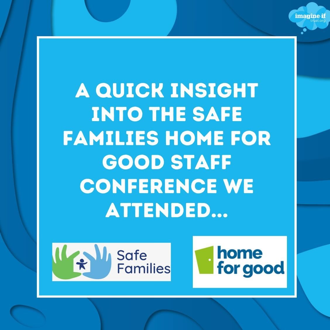 We had the brilliant time at the Safe Families Home For Good staff conference.

Thank you for having us @safefamiliesuk 

#belongingtogetherconf #safefamilies #homeforgood #imagineif