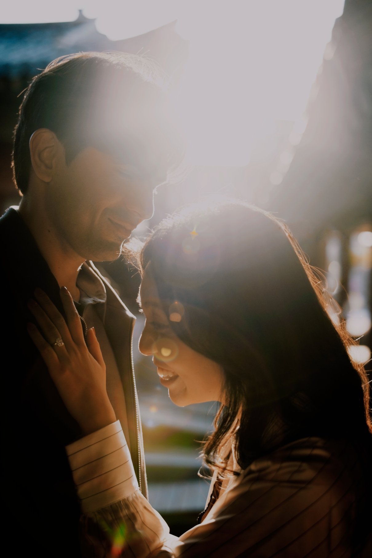 Couple part of a surprise proposal photo shoot in Seoul, Seongbuk.
