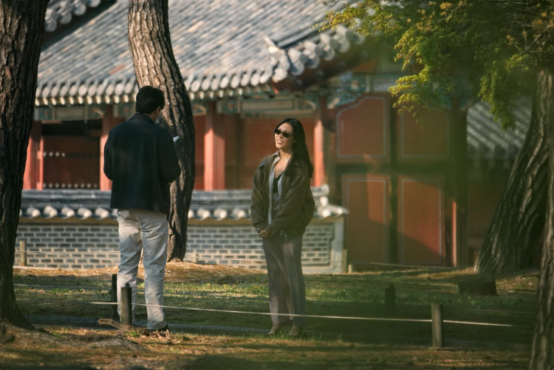 Couple part of a surprise proposal photo shoot in Seoul, Seongbuk.