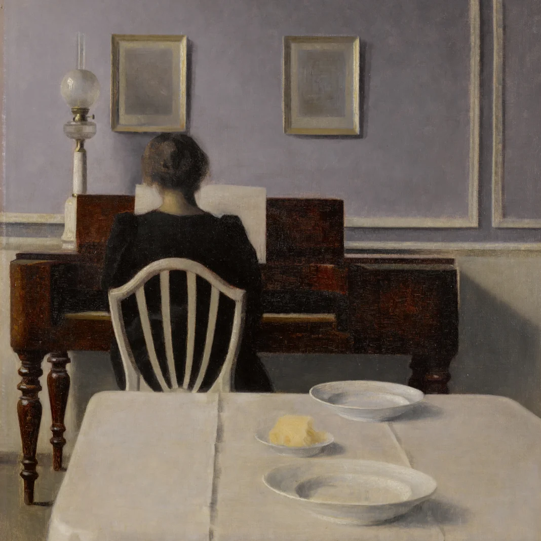 Vilhelm Hammershöi, Interior With Woman at Piano, Strandgade 30, 1901