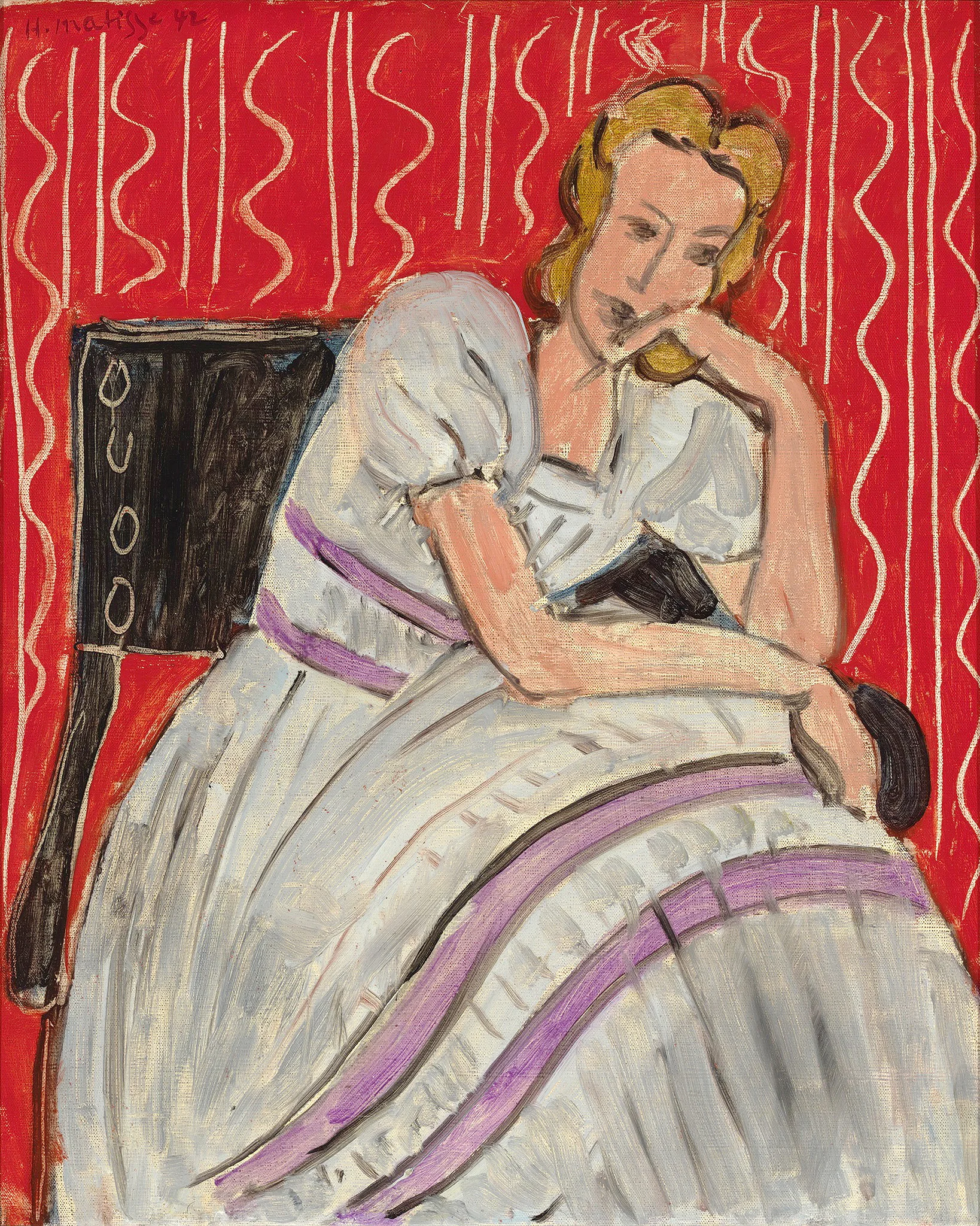 Hammer Galleries: Henri Matisse, Jeune femme assise en robe gris, 1942