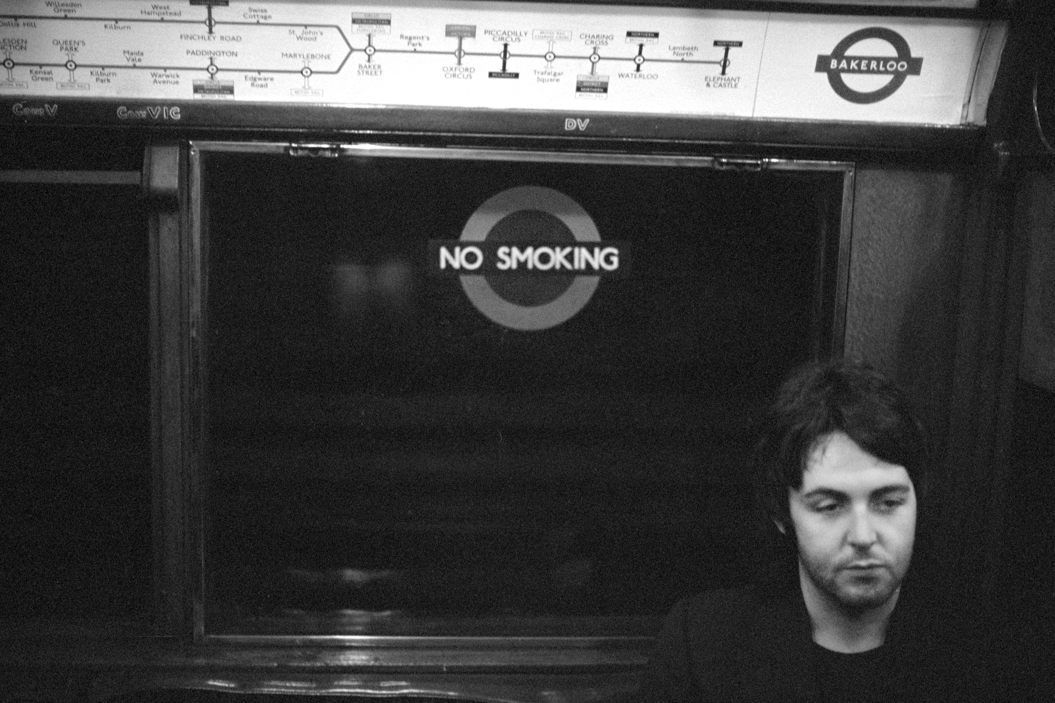 Linda McCartney. Paul on the Tube, London, 1969. Fibre Based Silver Gelatin. Edition of 6 and 2 APs