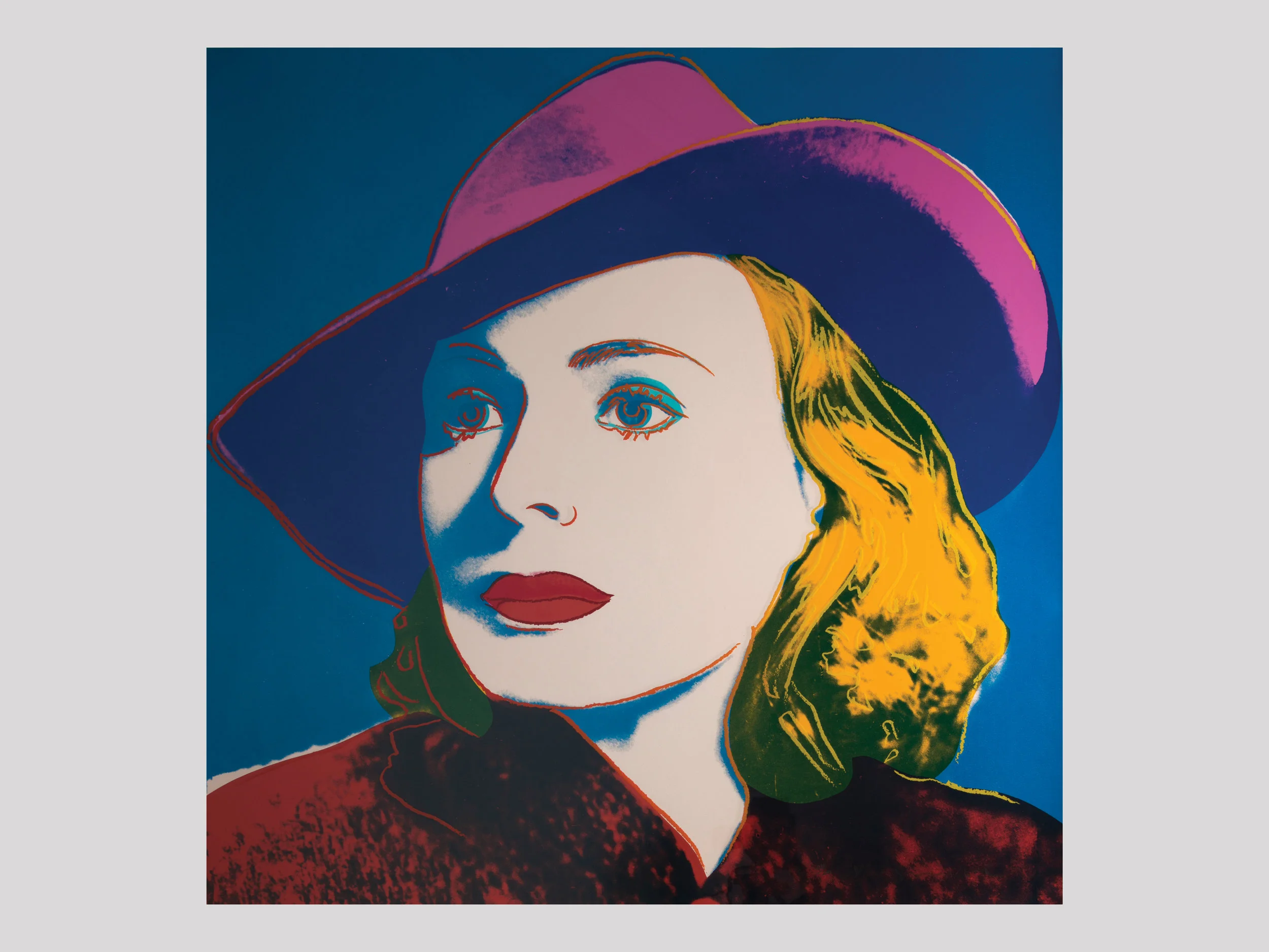 Andy Warhol Ingrid Bergman with hat 1983 Silkscreen in colours 91,4 x 91,4 cm