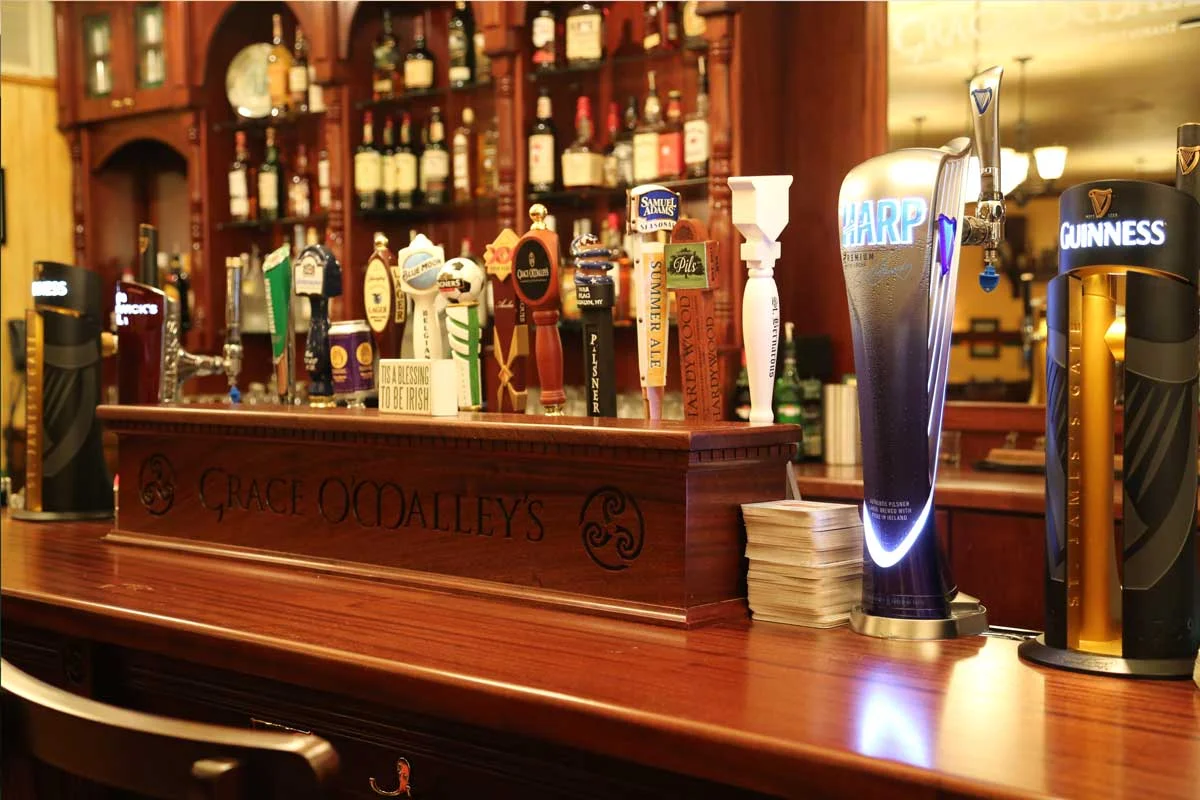 Grace O'Malley's authentic Irish bar design by Guinness designers
