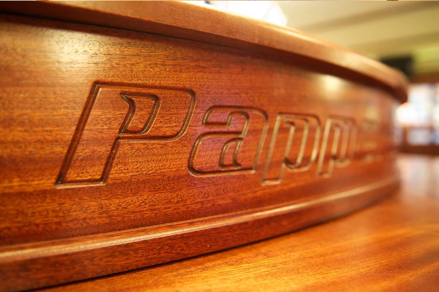 Papperla authentic Irish pub design - wooden engraving on bar&nbsp;