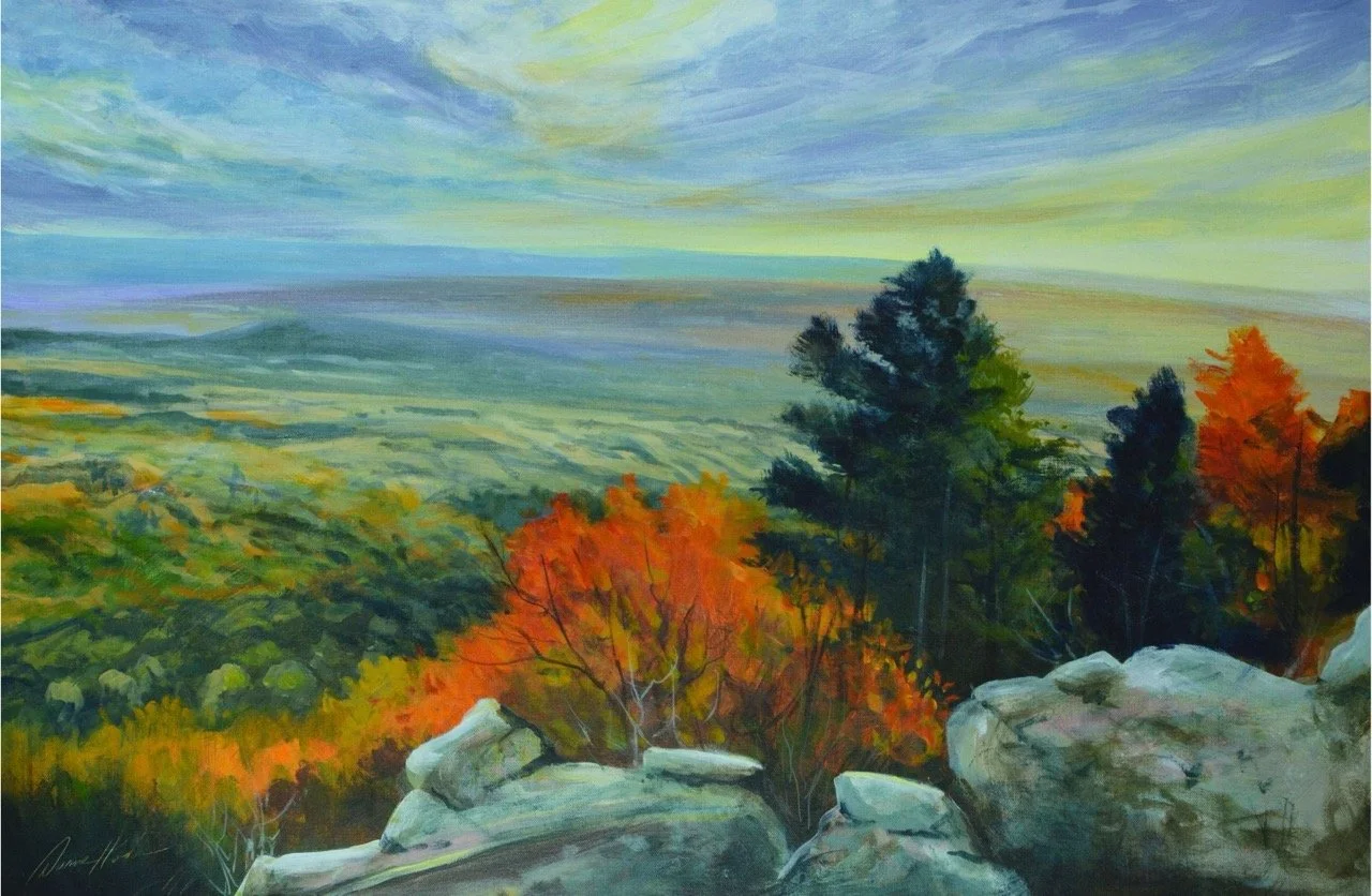 Ozark landscape acrylic painting by duane hada